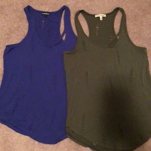 2-Express distresses tank tops